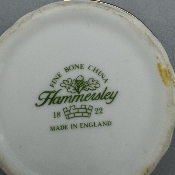 Vtg Hammersley Round Floral Hinged Trinket Pill Box Fine Bone China England Glam - Picture 4 of 15